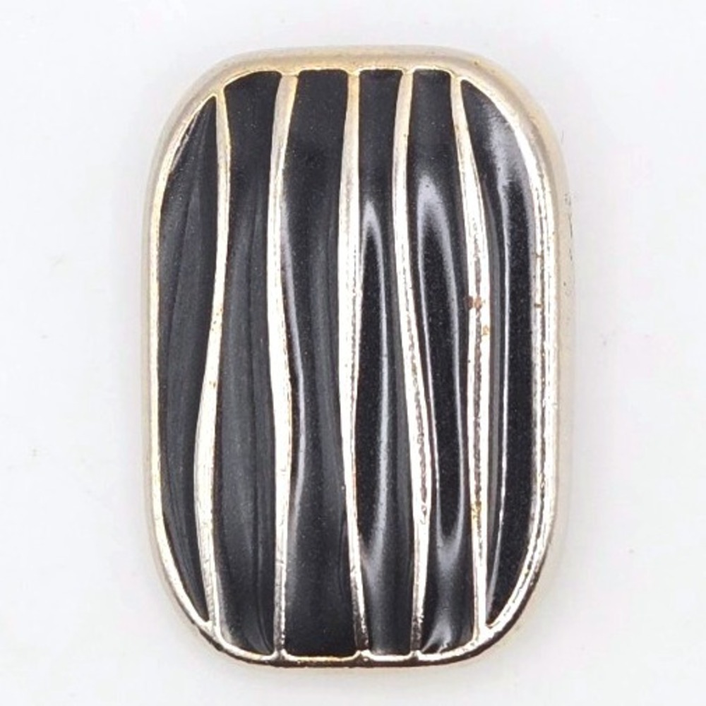 Vintage Ernst Gideon Bek Abstract Black Silver Tone BroochPendant Art Deco Style